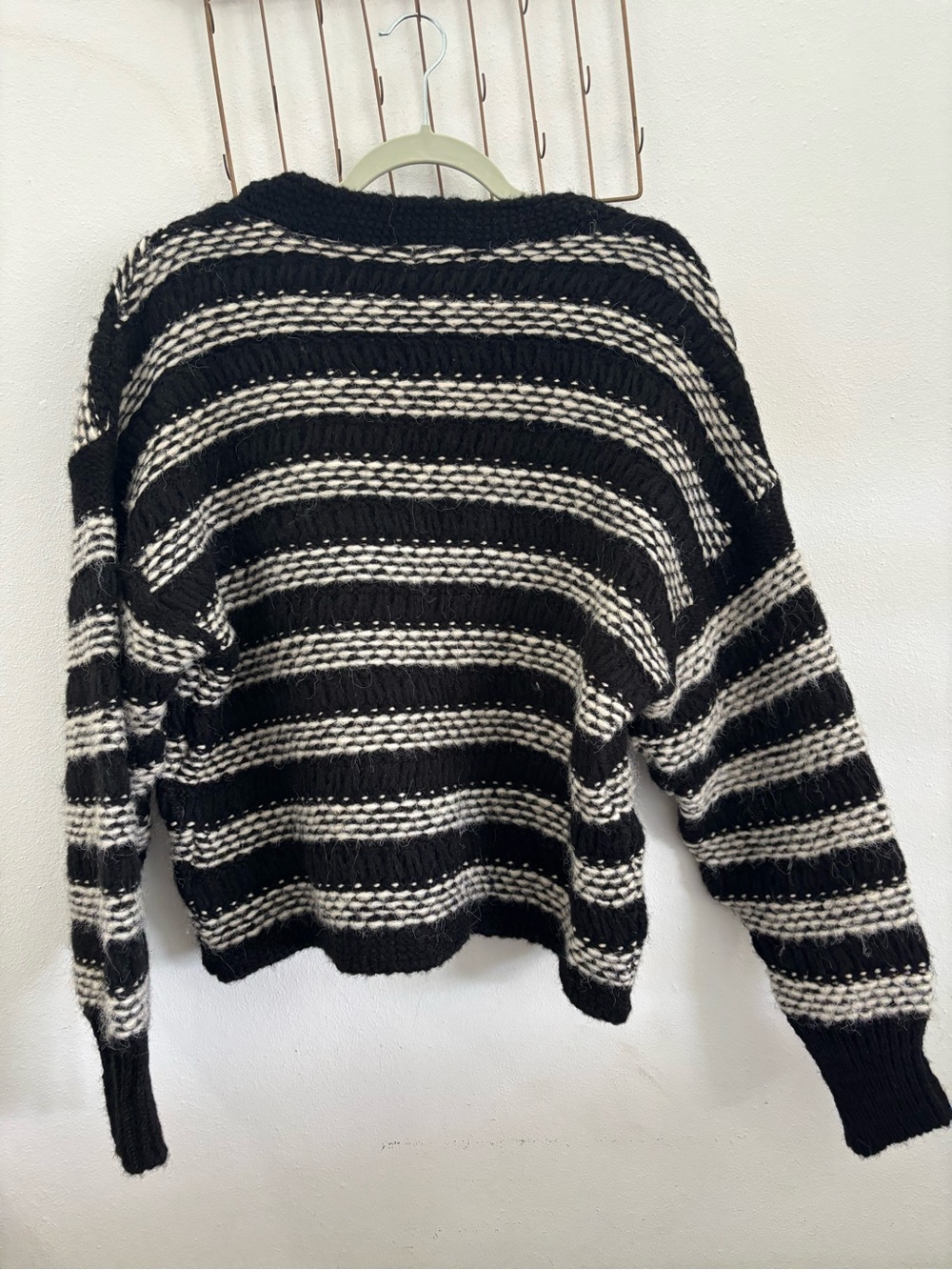 Nasty Gal Black and White Striped Crewneck Sweater